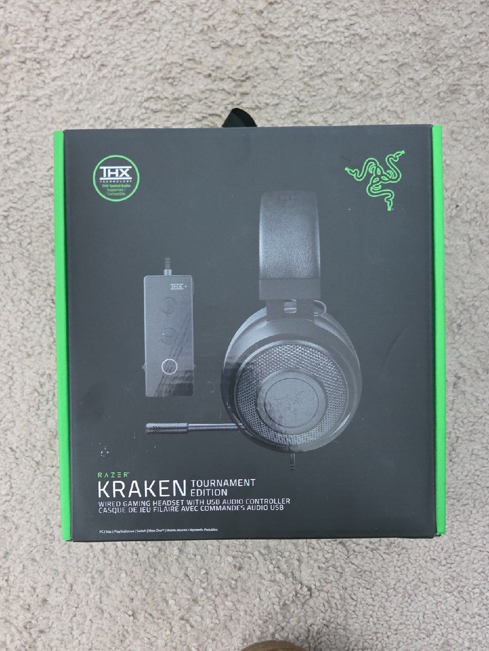 Razer Kraken Tournament Edition Headset — Black with Green Accents
